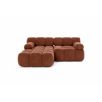ECKSOFA L-form Mini Modular, Veloursstoff Salvador, Braun, Links, Selia - Braun, Holz (190/160cm) - Kaiser Möbel