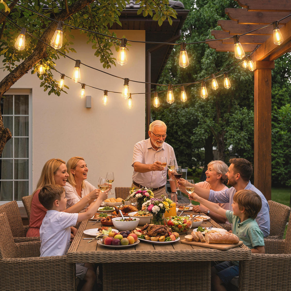 LICHTERKETTE aus PET 18 m Schwarz - Schwarz, Kunststoff (1800cm) - HOMCOM