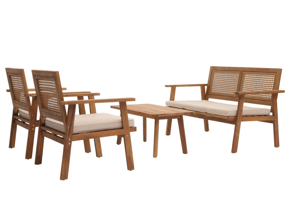 GARTEN-GARNITUR MVG- Cremeweiß - Weiß, Holz - MCW