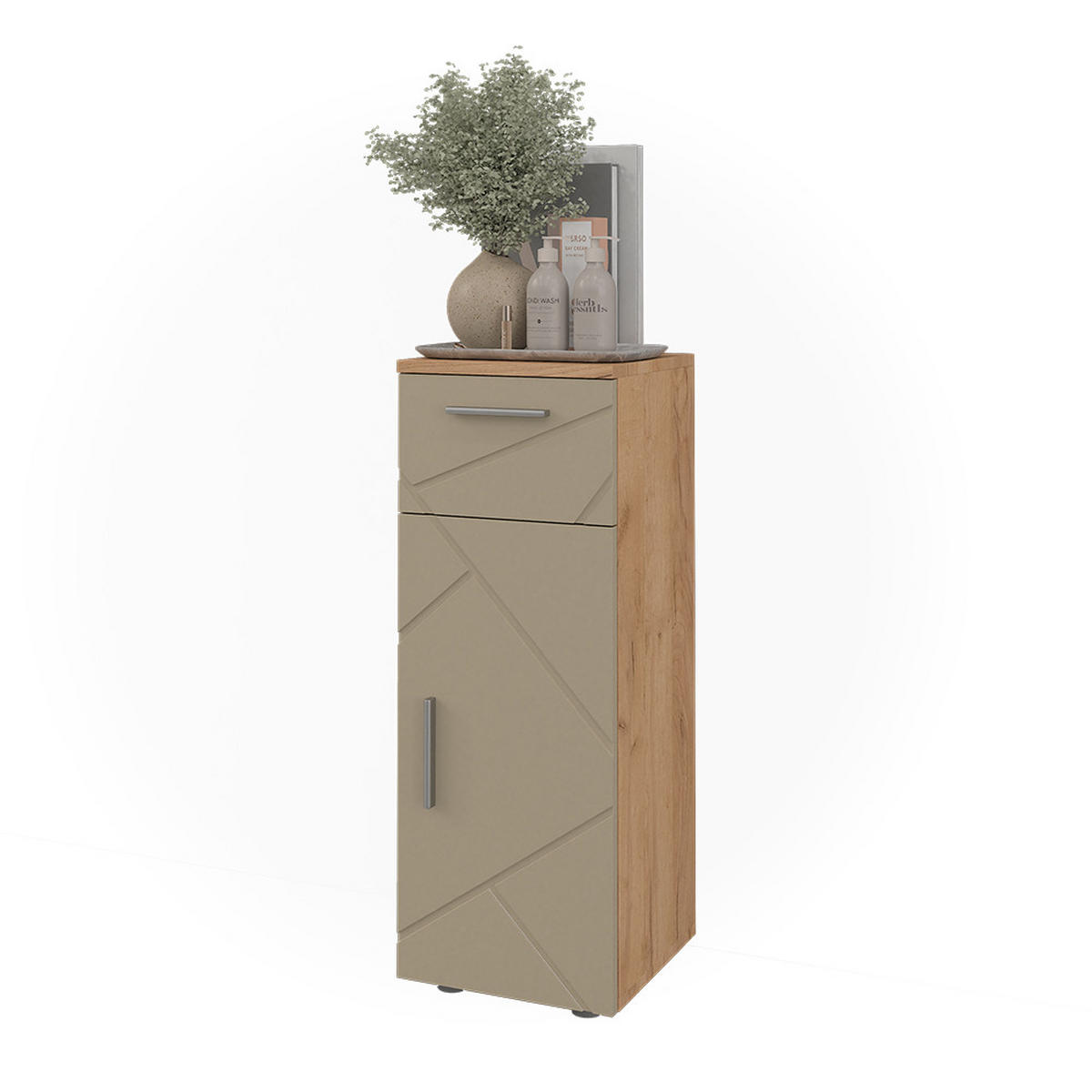 MIDISCHRANK Irma Goldkraft Eiche 30 x 81 cm - Honigeiche/Beige, Holzwerkstoff (30/81/30cm) - Vicco