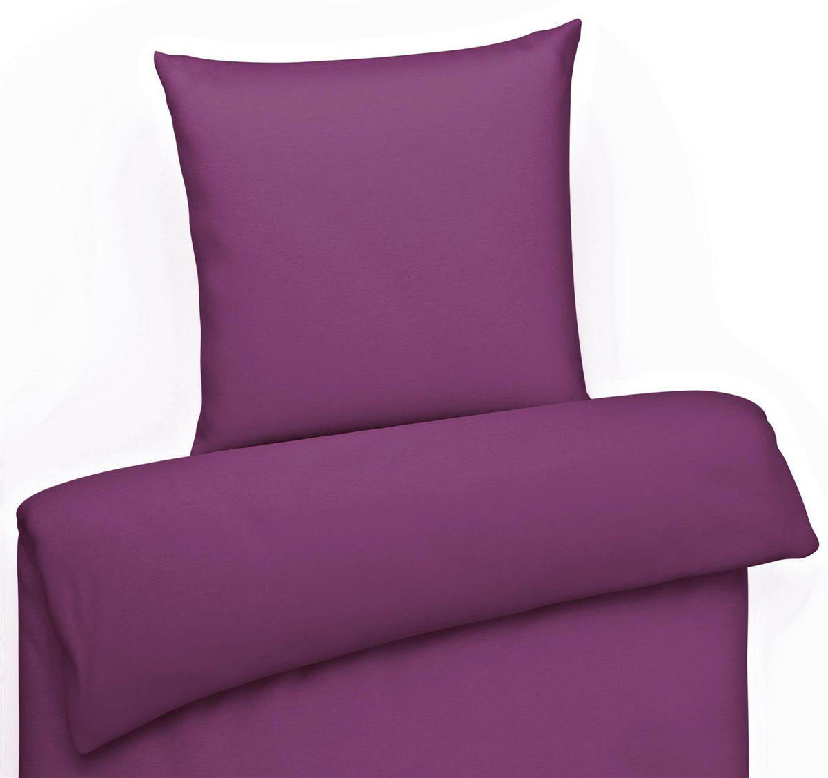 MAKO-SATIN-BETTWÄSCHE 155x220 Bettbezug einfarbig 100% Baumwolle - Uni Lila - Lila, Textil (155/220cm) - Carpe Sonno