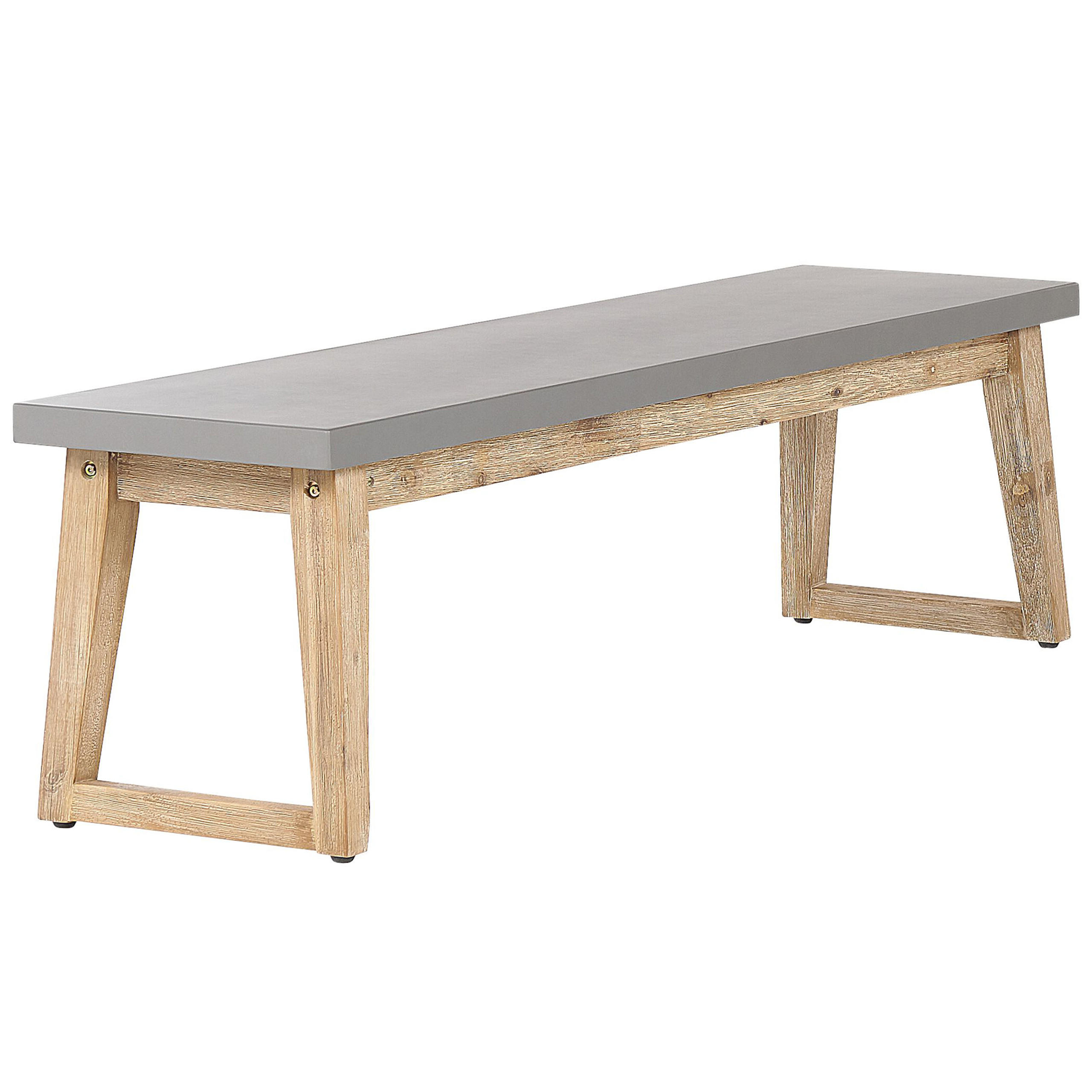 KLUPA ZA SJEDENJE beton/bagremovo drvo siva/svijetla boja drva 160 cm Oria - siva, kamen (160/45/40cm) - Beliani