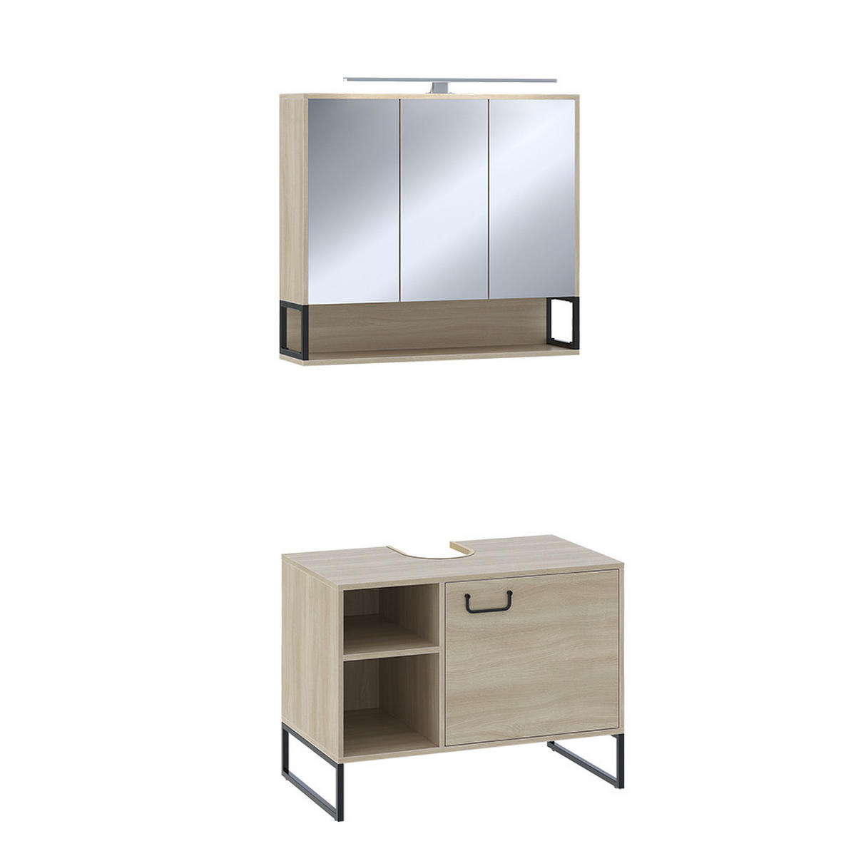 KOUPELNOVÝ NÁBYTEK Vionna Dub/černá - černá/barva dubu, kompozitní dřevo (80/60/45.5cm) - Vicco