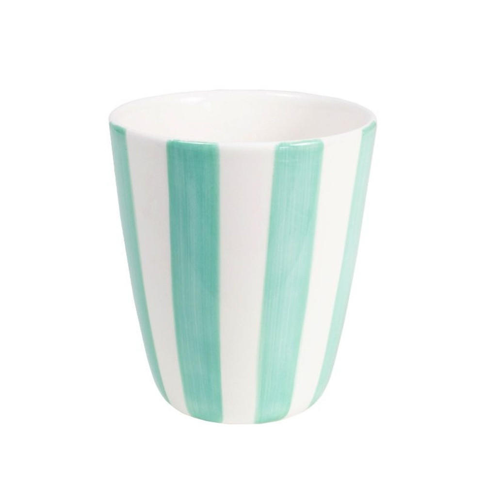 BECHER Mint Streifen in Minze - 350 ml - Multicolor, Keramik (0.35L) - Blond Amsterdam