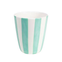 BECHER Mint Streifen in Minze - 350 ml - Multicolor, Keramik (0.35L) - Blond Amsterdam