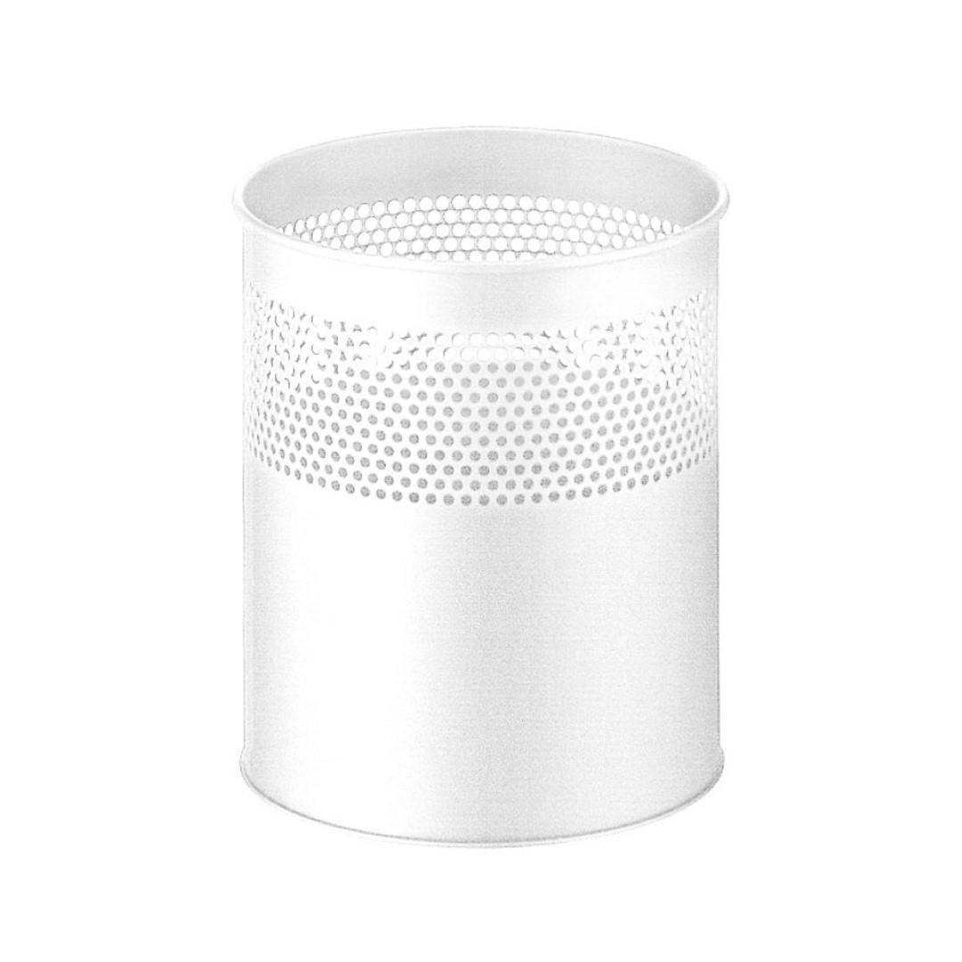 PAPIERKORB rund halbperfortiert Aus Metall 15 Liter 32 x 26 cm Weiß - Weiß, Metall (26/32/26cm) - PROREGAL