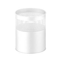 PAPIERKORB rund halbperfortiert Aus Metall 15 Liter 32 x 26 cm Weiß - Weiß, Metall (26/32/26cm) - PROREGAL