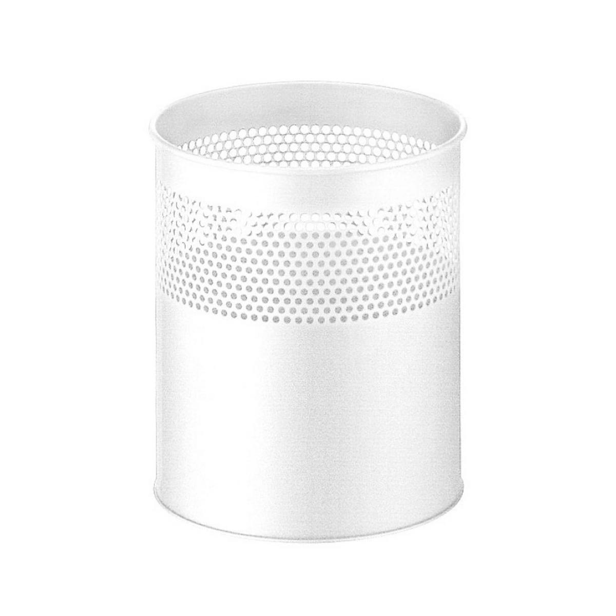 PAPIERKORB rund halbperfortiert Aus Metall 15 Liter 32 x 26 cm Weiß - Weiß, Metall (26/32/26cm) - PROREGAL