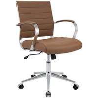 DREHSTUHL Lederlook Hellbraun - Chromfarben/Hellbraun, Leder/Textil (57/90/62cm) - CLP