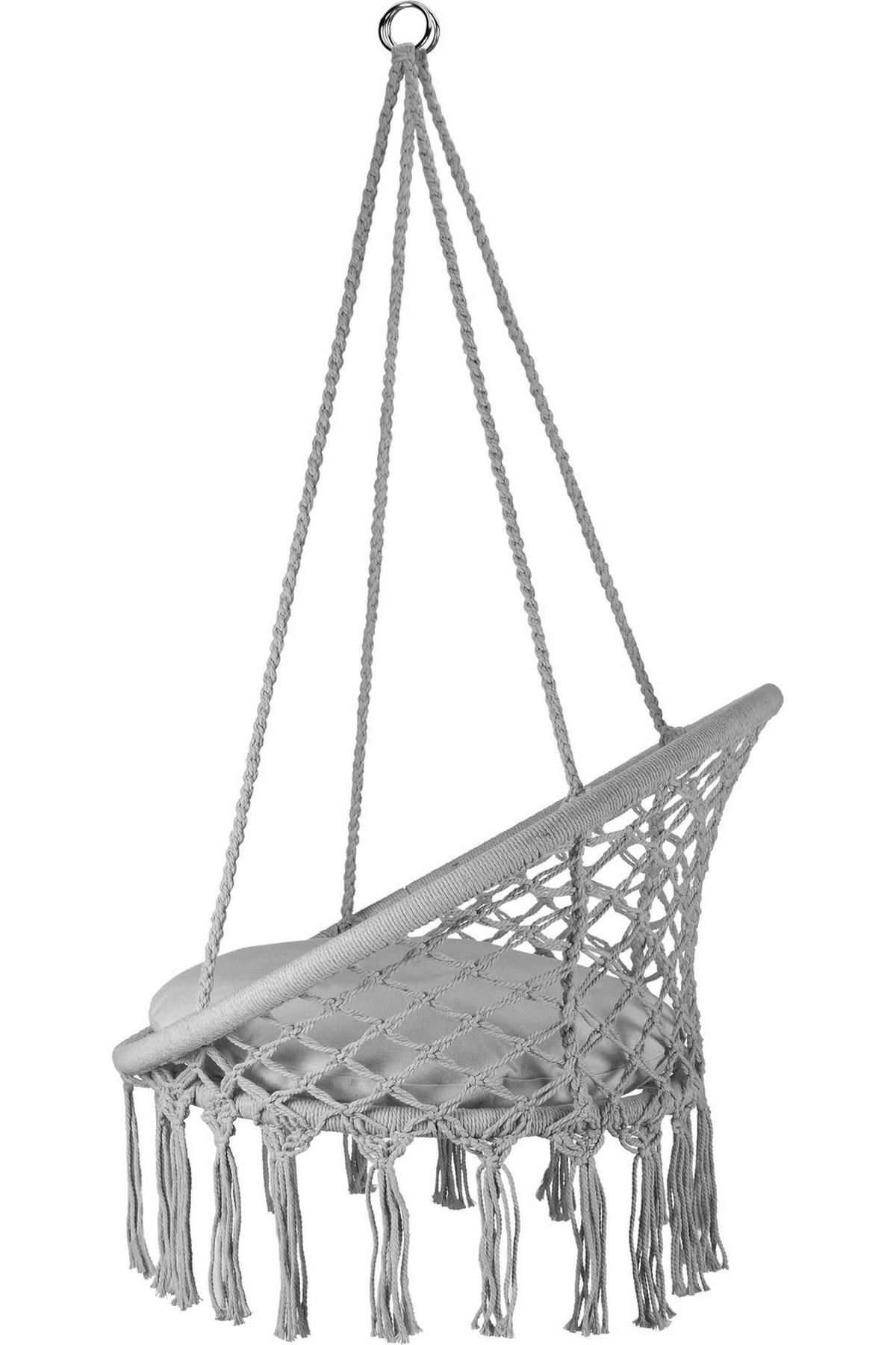 HÄNGESESSEL bis 150 kg - Grau, Textil (80/38/80cm) - Outtec