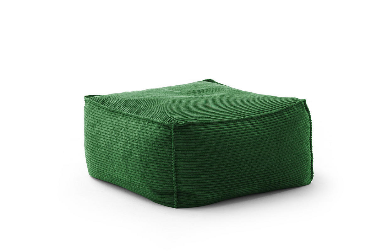 HOCKER ALEA Smaragdgrün Cord - Smaragdgrün, Textil (86/38/86cm) - KAWOLA