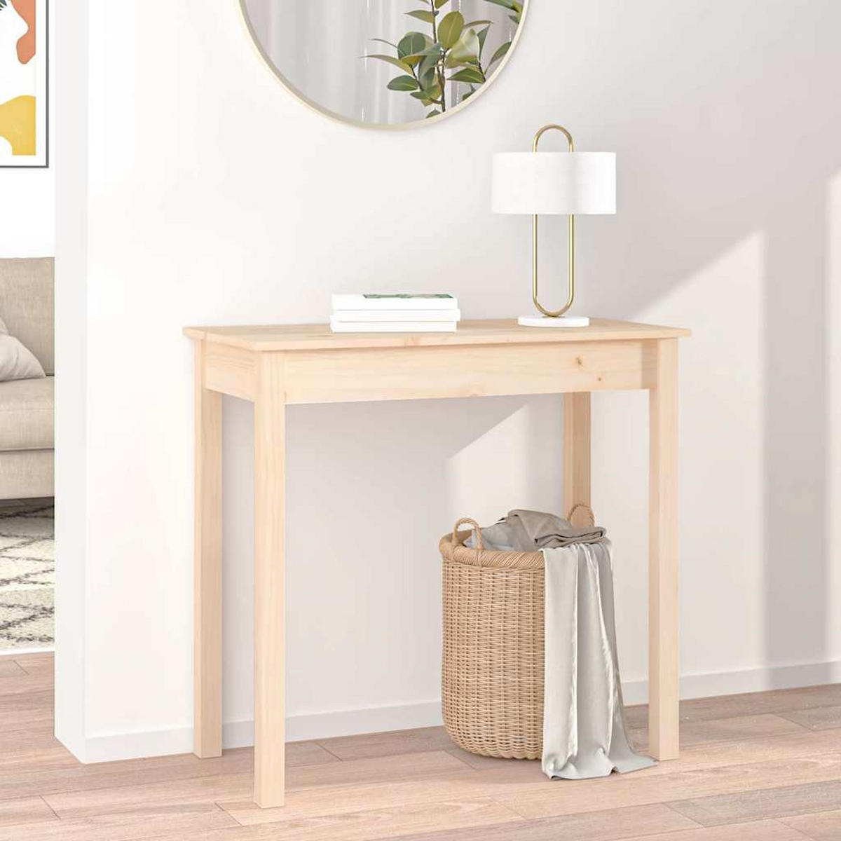 KONSOLENTISCH 80/40/75 Cm Massivholz Kiefer - Braun, Holz (80/40/75cm) - vidaXL