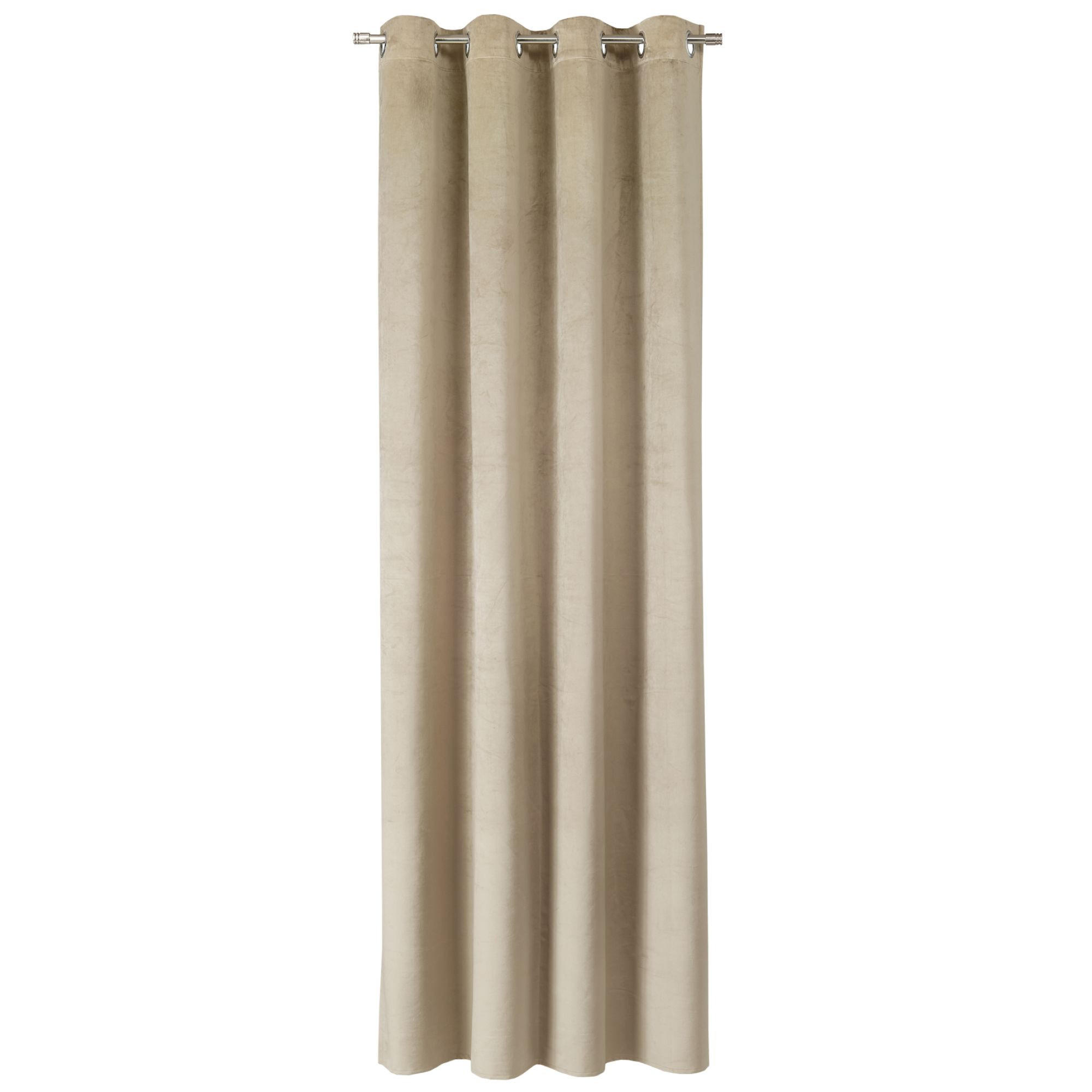 ÖSENVORHANG VELVET SIGNATURE - Beige, Textil (140/1/250cm) - Tom Tailor