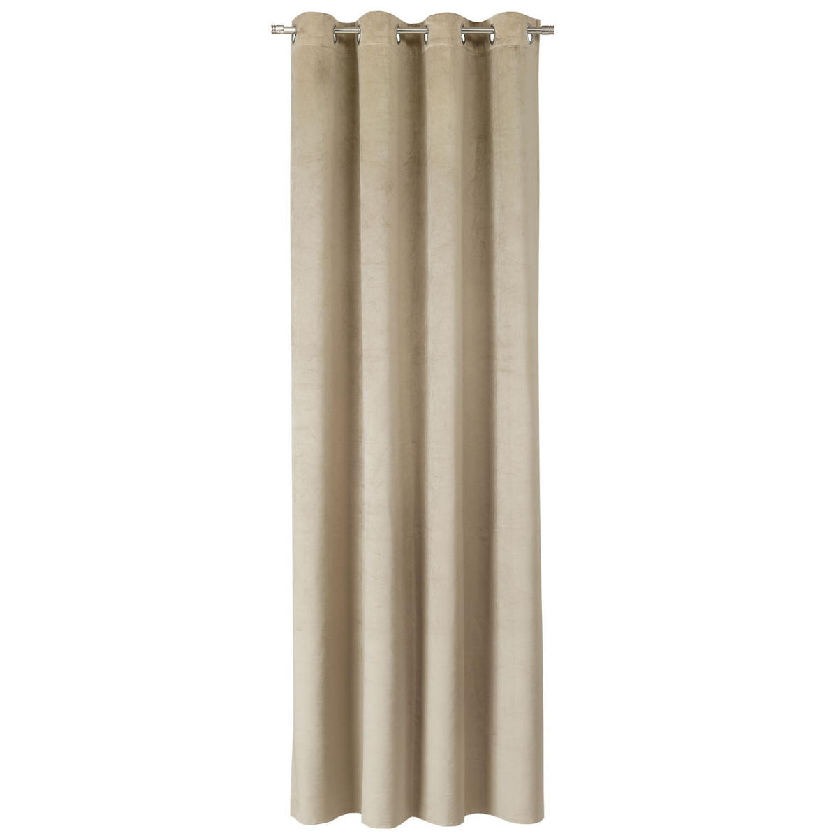 ÖSENVORHANG VELVET SIGNATURE - Beige, Textil (140/1/250cm) - Tom Tailor
