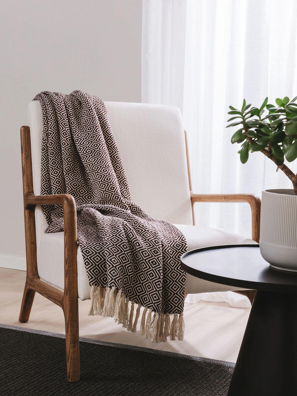 BAUMWOLLDECKE Jasmin Braun 125x150 cm - Braun, Textil (125/150cm) - benuta Nest