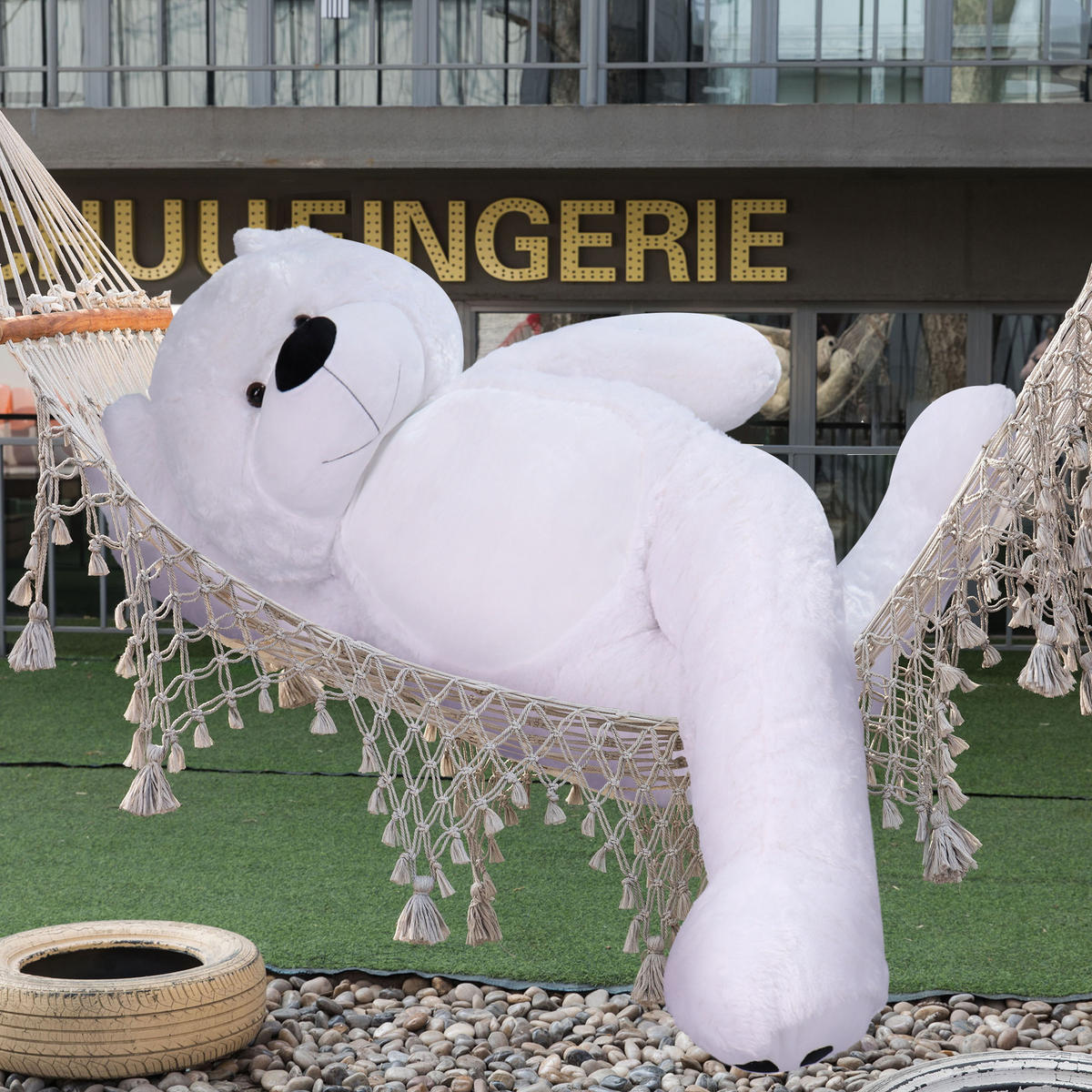 PLÜSCHTIER Riesen Teddy XXL Weiß 183cm - Weiß, Textil (60/50cm) - Vercart