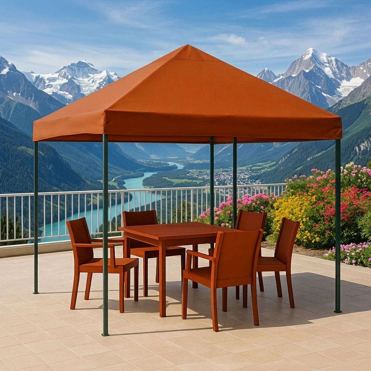 ERSATZDACH für Pavillons 3x3m, Pavillondach Toro, Wasserdicht, Farbe: Terracotta - Braun, Kunststoff (300/0.3/300cm) - TPFGarden