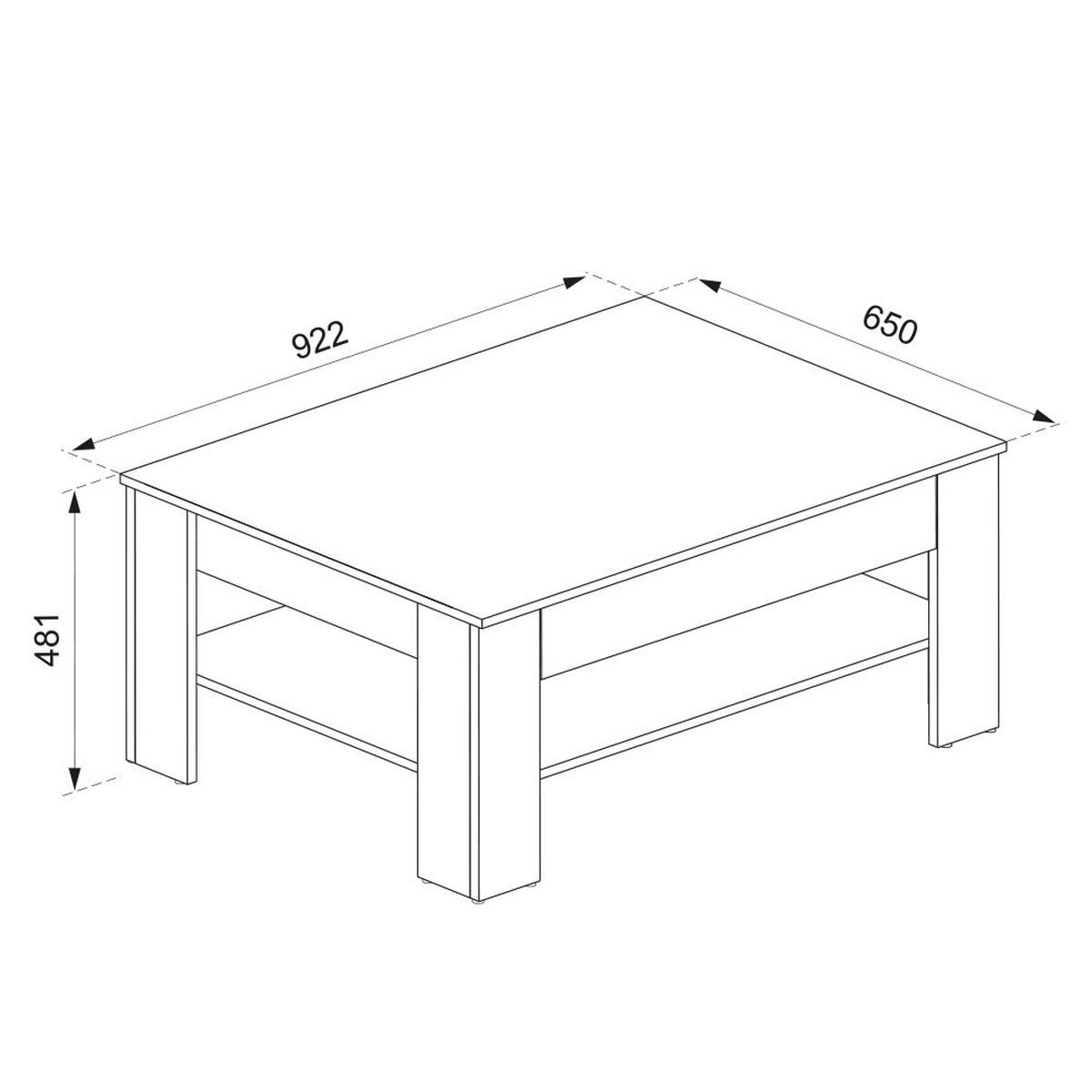 COUCHTISCH Milan Sonoma 92.2 x 65 cm - Sonoma Eiche, Holzwerkstoff (65/92.2/48cm) - Vicco