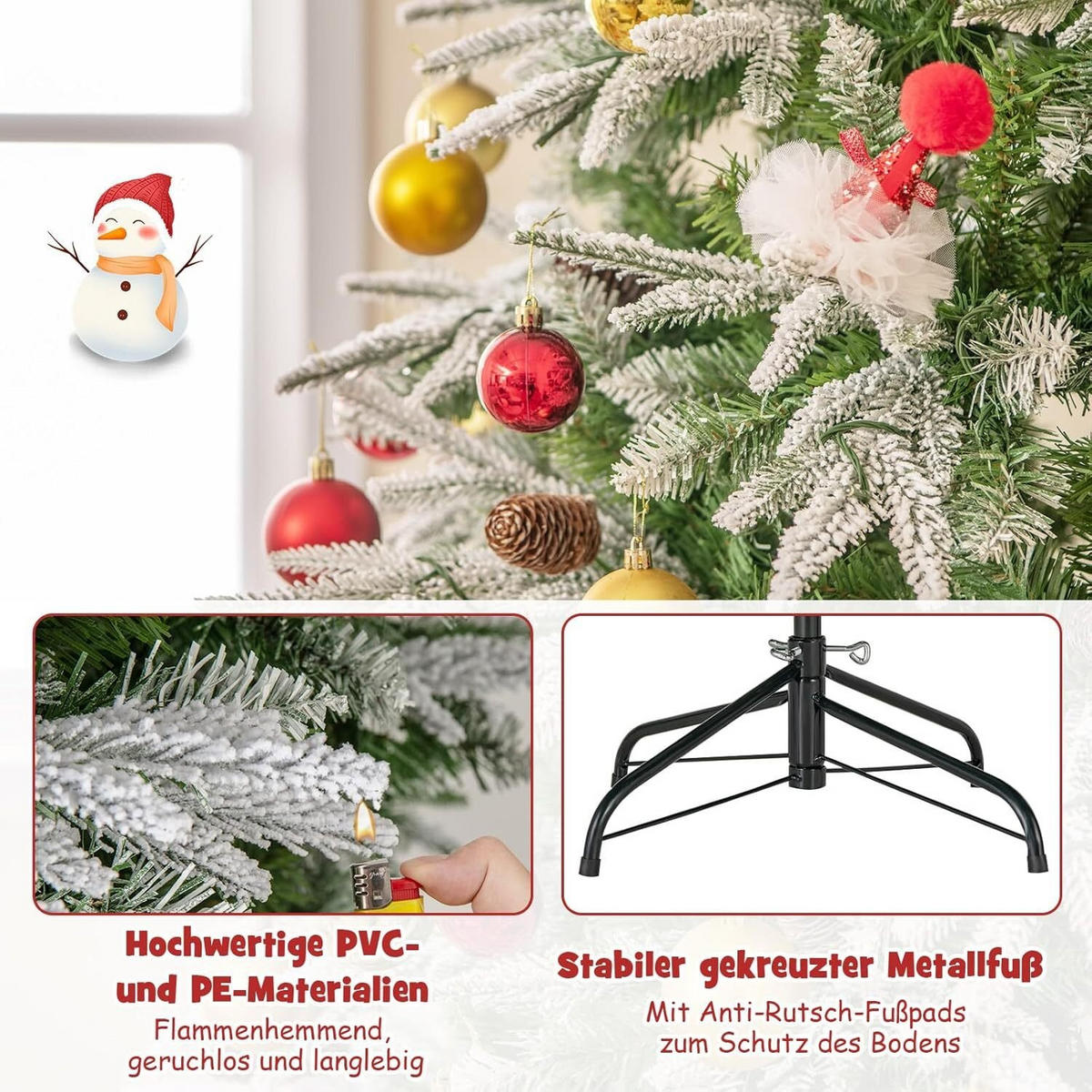 WEIHNACHTSBAUM 190cm Grün - Grün, Metall (190cm) - COSTWAY