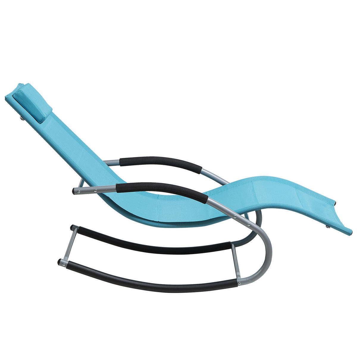 GARTENLIEGE Schaukelfunktion Blau Carano - Blau, Metall (63/84/149cm) - Beliani
