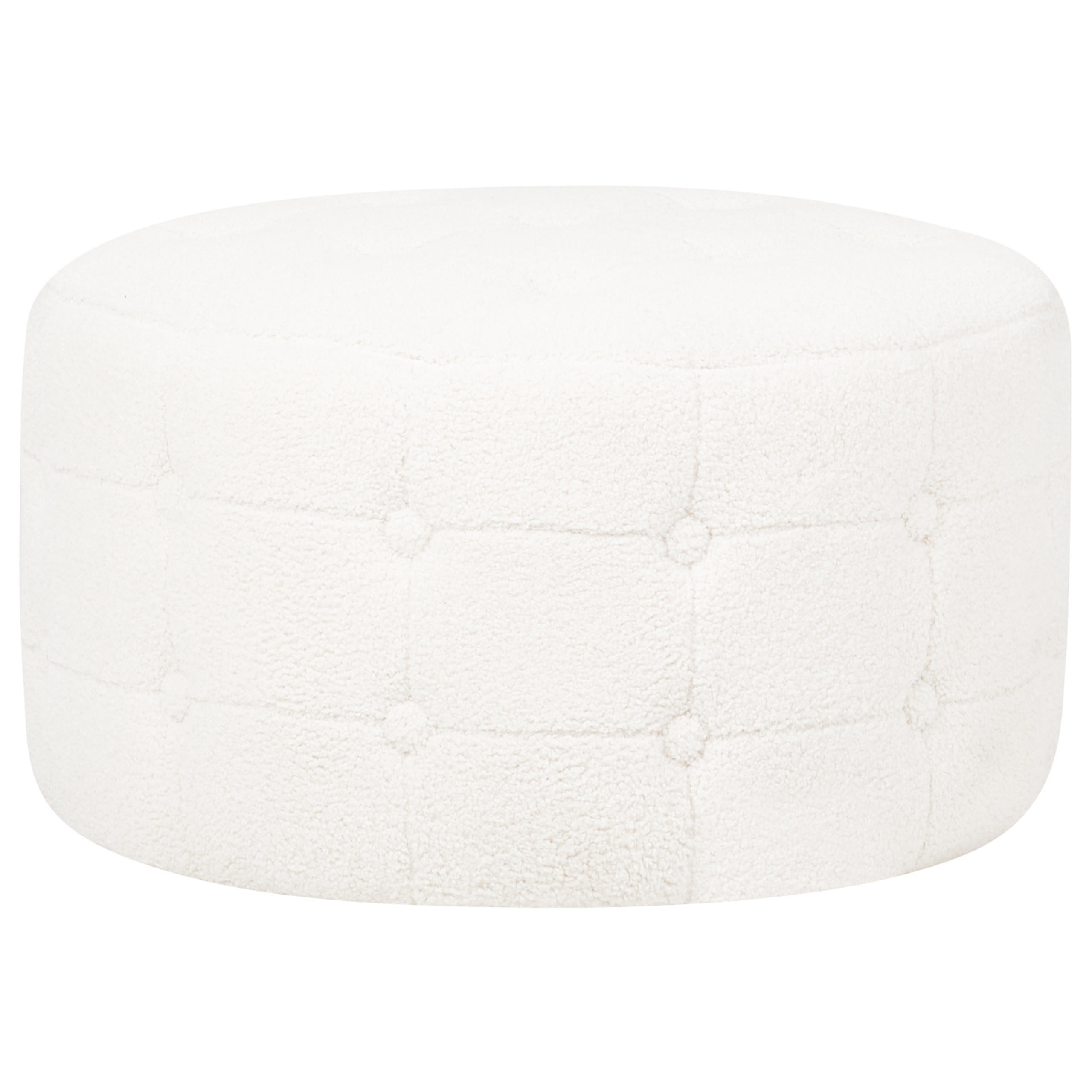 POUF Tampa 55/55/30 cm - Weiß, Textil (55/30/55cm) - Beliani