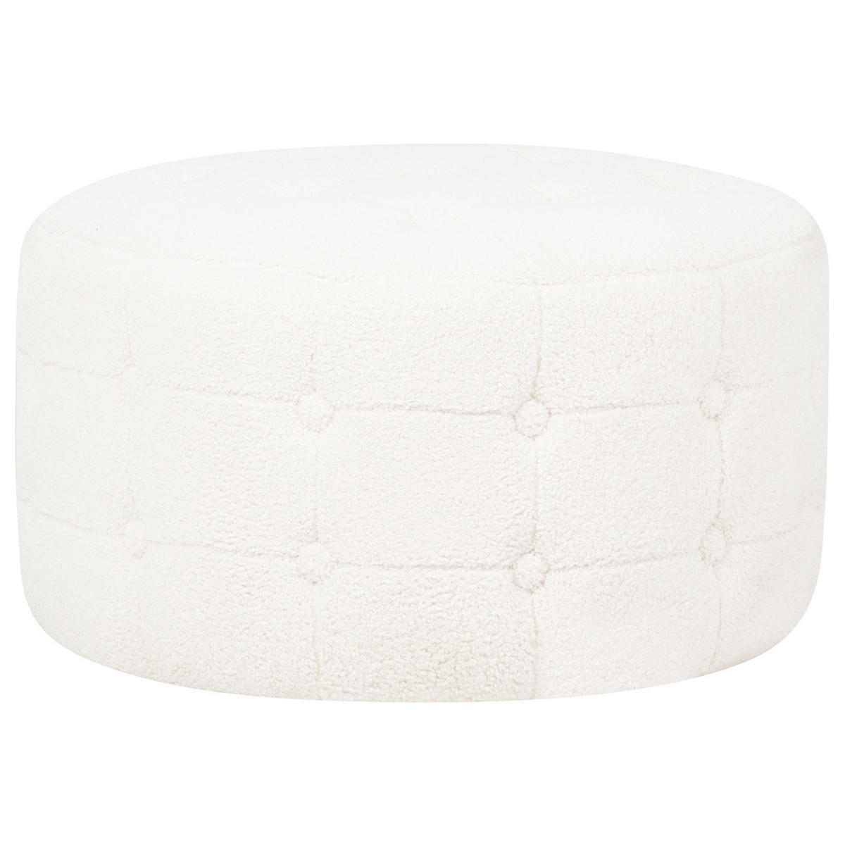 POUF Tampa 55/55/30 cm - Weiß, Textil (55/30/55cm) - Beliani