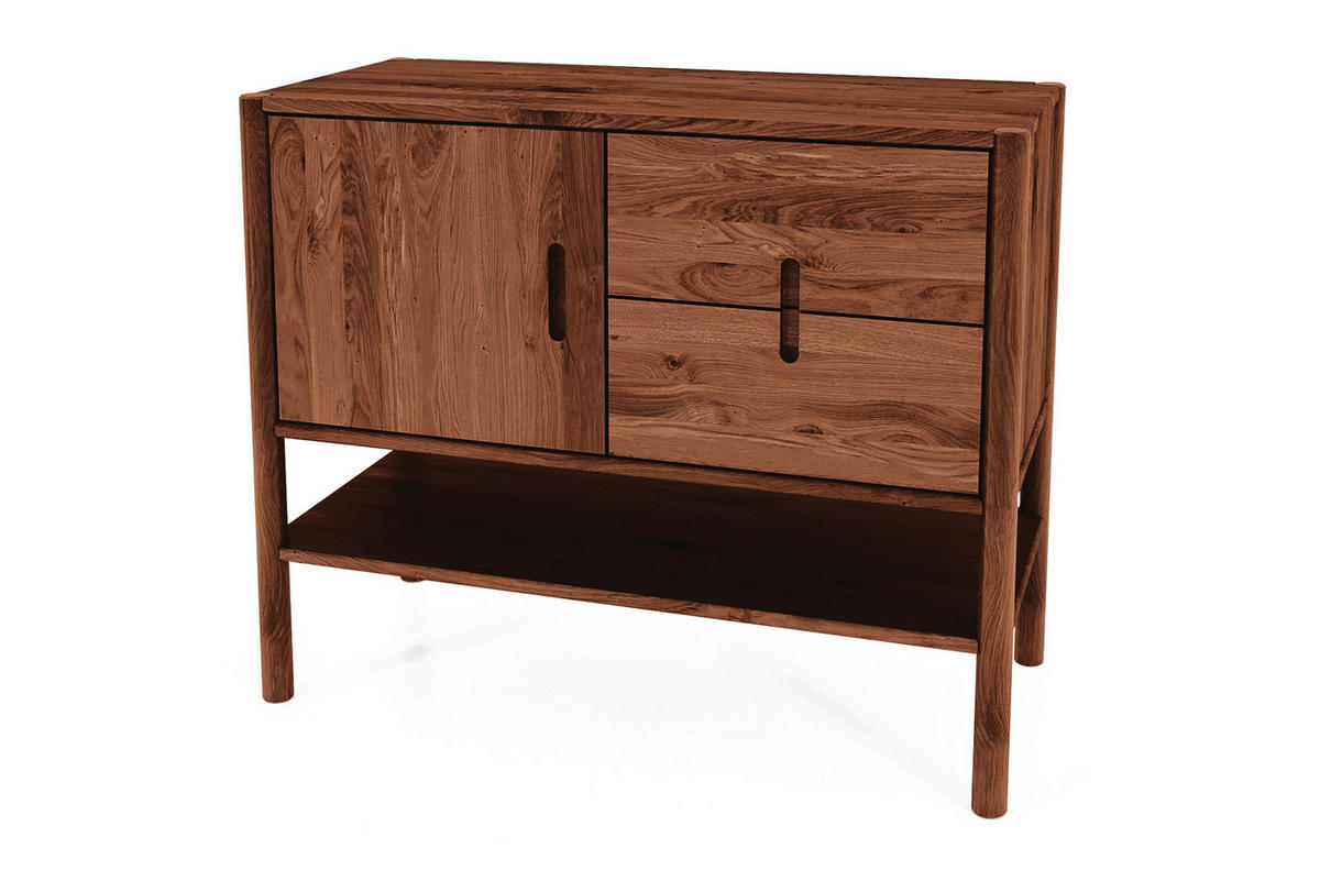 KOMMODE INA Wildeiche - Dunkelbraun, Holz (97/84/46cm) - byoak
