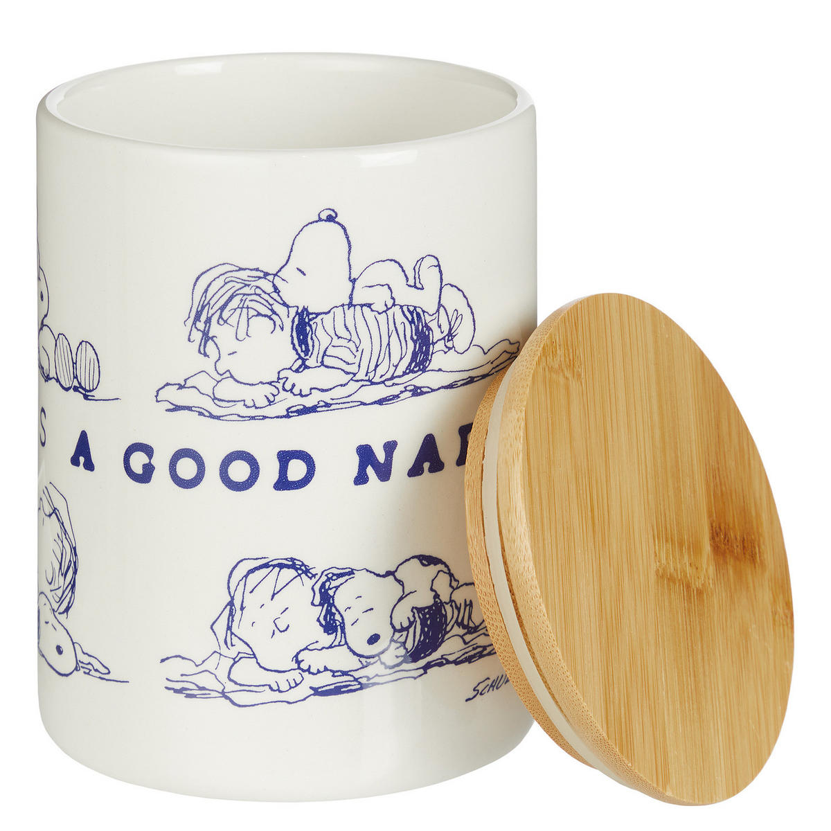 AUFBEWAHRUNGSDOSE Peanuts - Weiß, Keramik/Holz (10/14/10cm) - Butlers