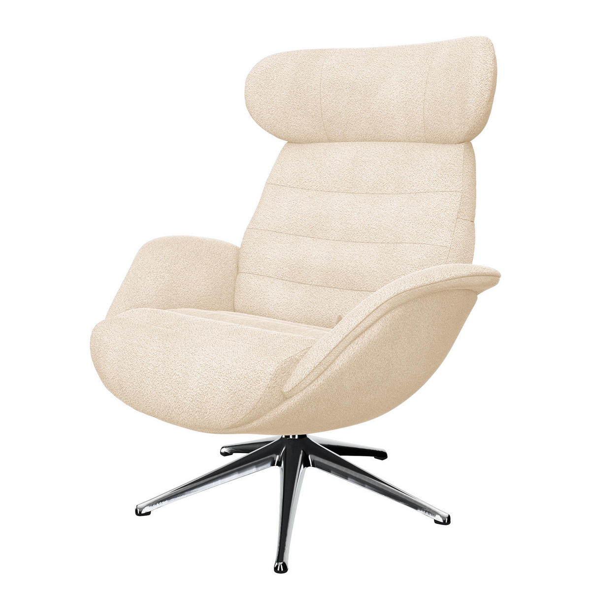 RELAXSESSEL - Beige, Textil/Metall (90/107/90cm) - home24