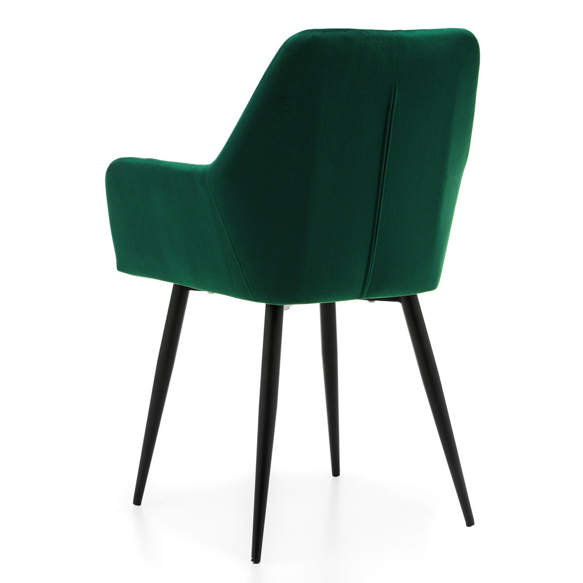 STUHL IVO gepolstert - grün - Samt Velours - Schwarz/Grün, Textil/Metall (55/88/54cm) - NEW HOME