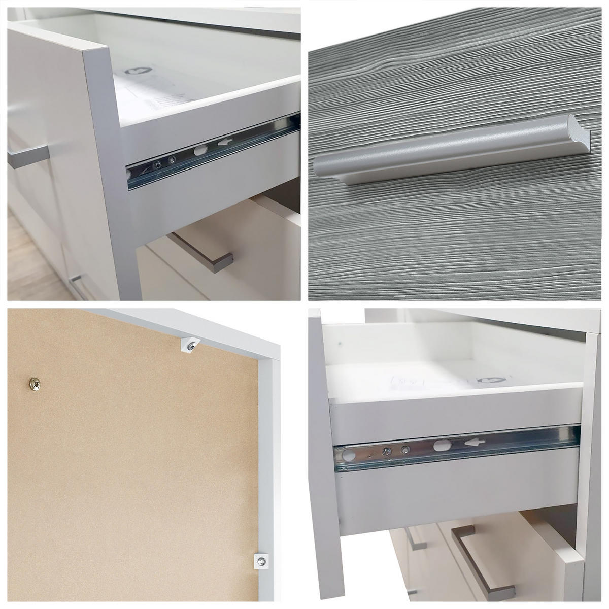KOMMODE Pavos Eiche Nordic - Silbereichenfarben, Holzwerkstoff (76/81/35cm) - Vladon