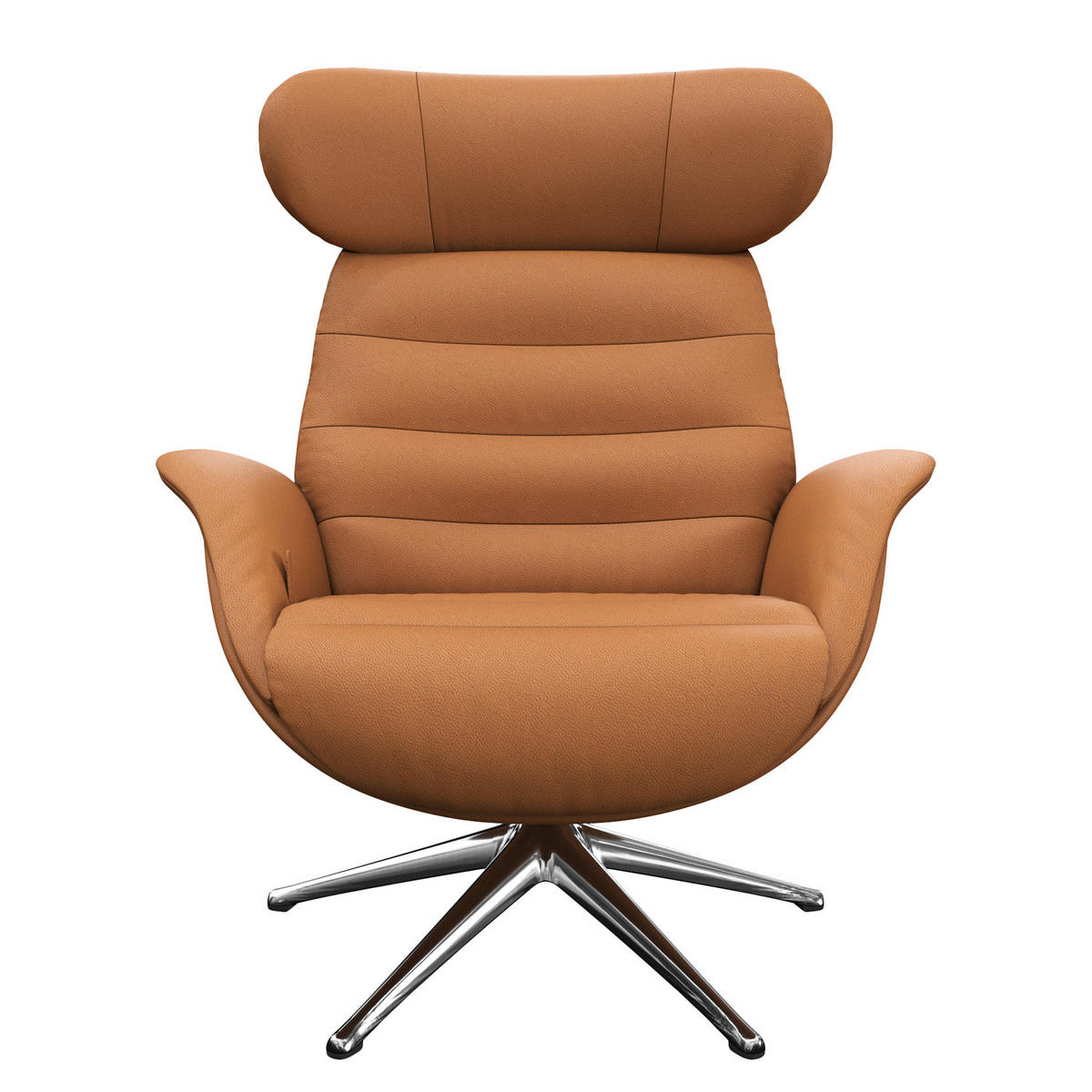 RELAXSESSEL - Cognac, Leder/Metall (90/107/90cm) - home24