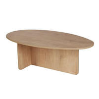 COUCHTISCH mit ovaler Platte L125 cm 65/120/40 cm - Eichefarben, Holzwerkstoff (120/65/40cm) - Calicosy