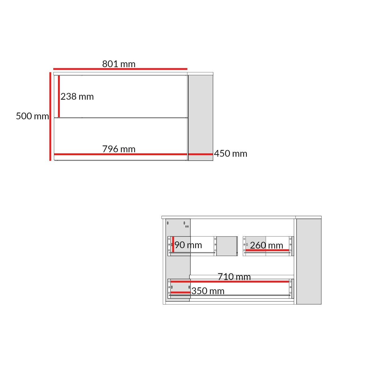WASCHTISCHUNTERSCHRANK Color 2S 80 Kaschmir - Kaschmir, Holzwerkstoff (80/50/45cm) - mzm24