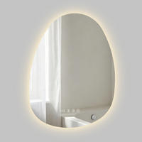 BADSPIEGEL MIT BELEUCHTUNG 60/45 cm asymmetrisch Bluetooth LED mit Antibeschlag - Transparent, Glas (45/60/3cm) - S'AFIELINA