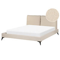 POLSTERBETT 160/200cm Helles Beige Melle - Beige, Textil (160/200cm) - Beliani