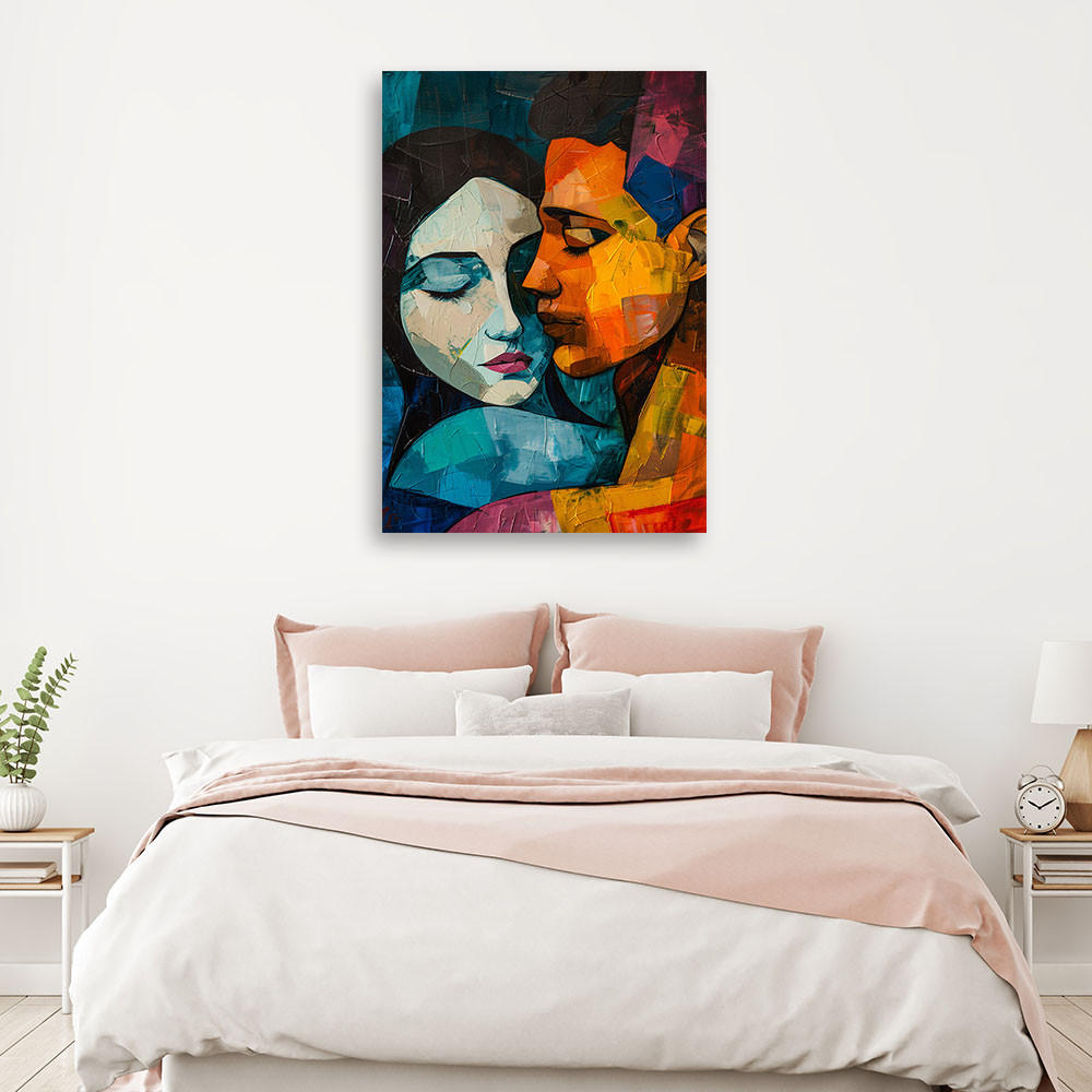 LEINWANDBILD Weiblich Männlich Liebe 60x90cm - Multicolor, Textil (60/90cm) - Feeby