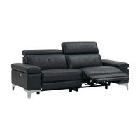 2-SITZER Sofa Talisman Echtleder mit 1 x Relaxfunktion Schwarz - Schwarz, Leder/Metall (172/80/100cm)