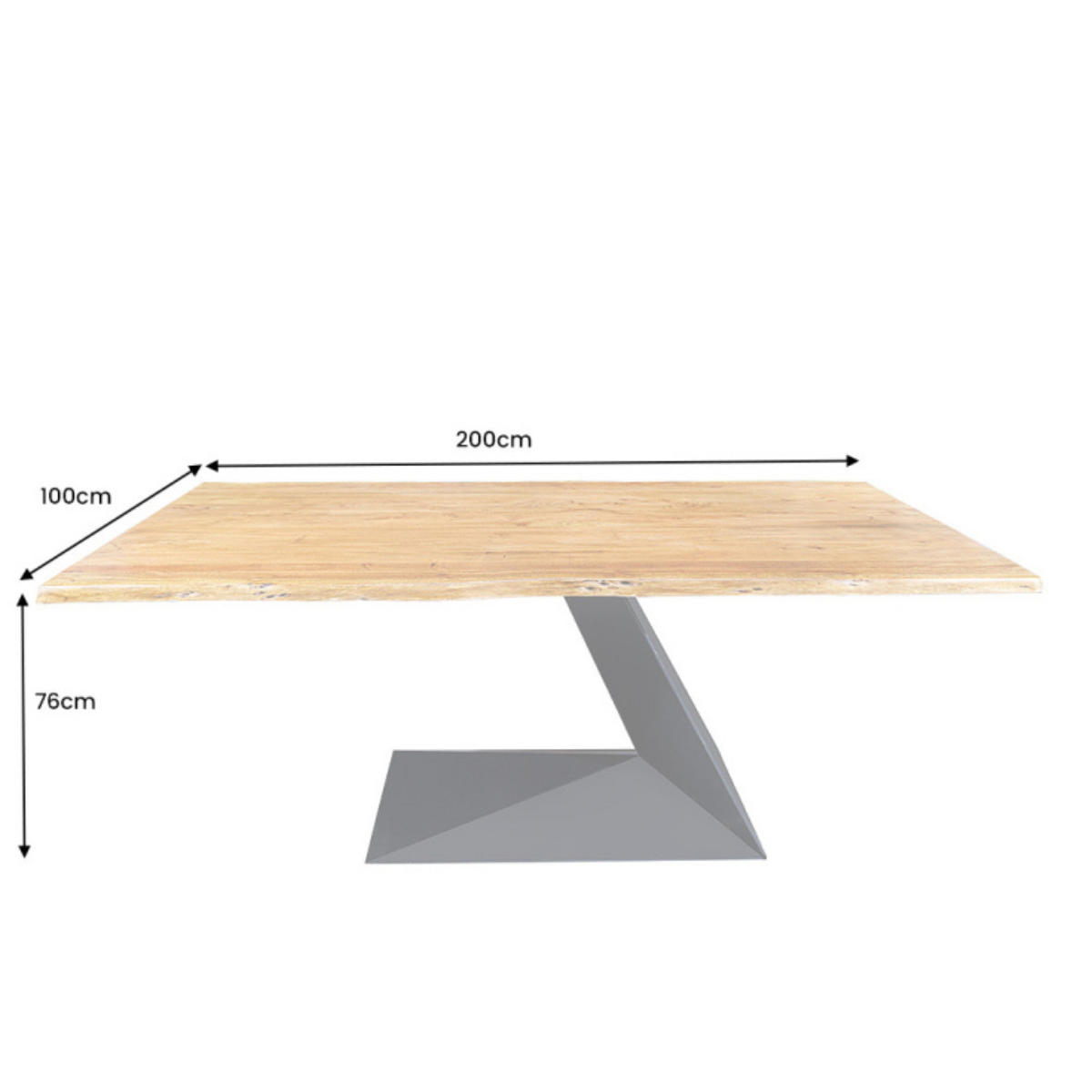 ESSTISCH MAMMUT BALANCE Akazie Braun 200cm - Schwarz/Braun, Holz/Metall (100/200/76cm) - riess-ambiente