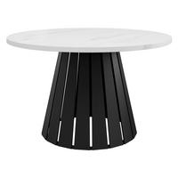 COUCHTISCH Circolo - Schwarz/Weiß, Holzwerkstoff/Metall (75/75/43cm) - MIRJAN24