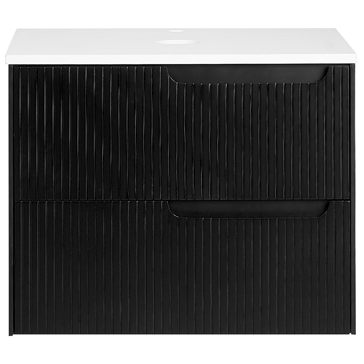 DULAP SUB LAVOAR montat pe perete 60 cm negru Quintela - negru, compozit lemnos (60/48/52cm) - Beliani