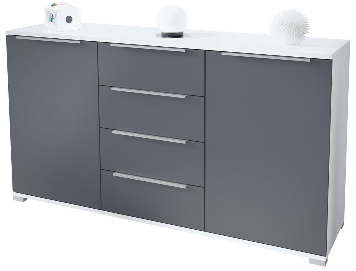 SIDEBOARD Linio Anthrazit matt - Anthrazit, Holzwerkstoff (138.5/75.5/35cm) - Vladon