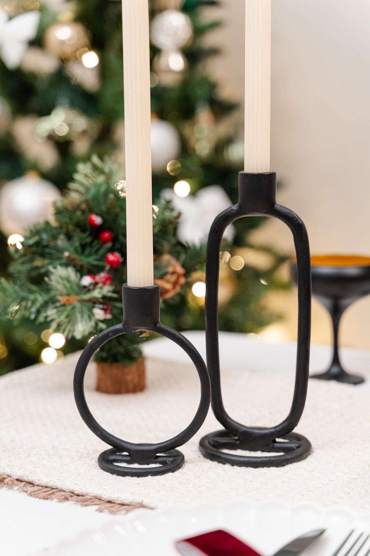 DEKO-KERZENSTÄNDER Aluminium 7,5/11,5/15 cm - Schwarz, Metall (11.5/15/7.5cm) - Home Styling Collection