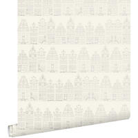 TAPETE Amsterdamer Grachtenhäuser 53 cm x 10.05 m - Grau, Papier (53/0.1cm) - ESTAhome