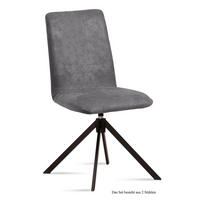 ESSZIMMERSTUHL drehbar (2er-Set) Deanne 47x92x60 Schwarz/Grau - Schwarz/Grau, Kunststoff (60/92/47cm) - 58aufmkessel