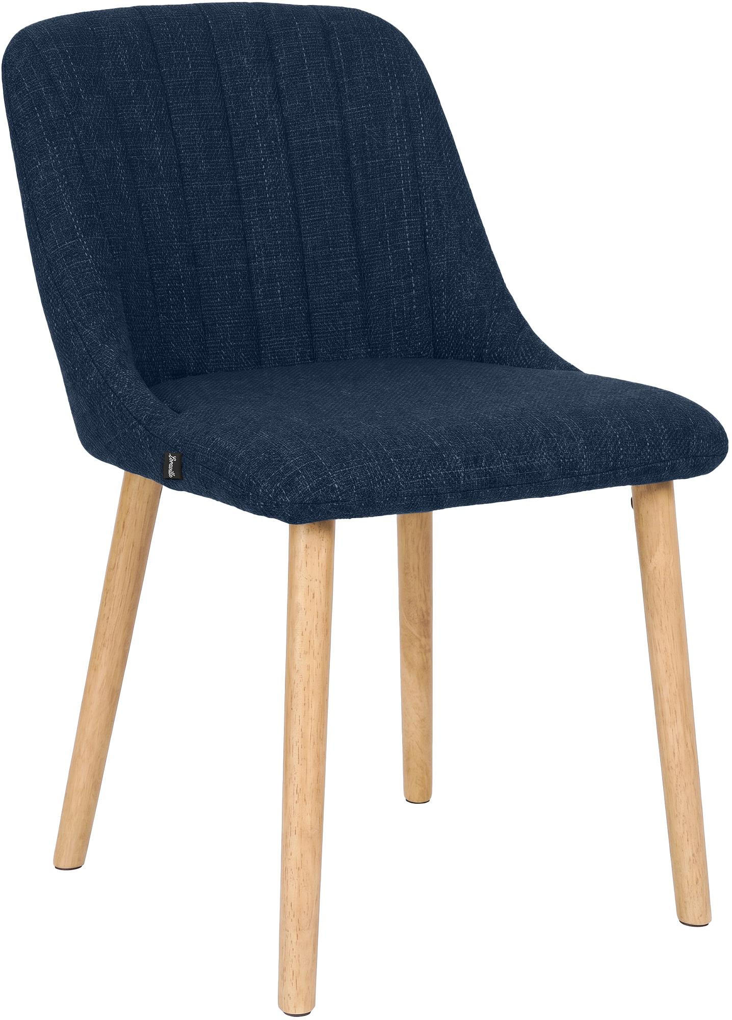 ESSZIMMERSTUHL Stoff Blau - Blau/Eukalyptusholzfarben, Holz/Textil (49/82/56cm) - CLP