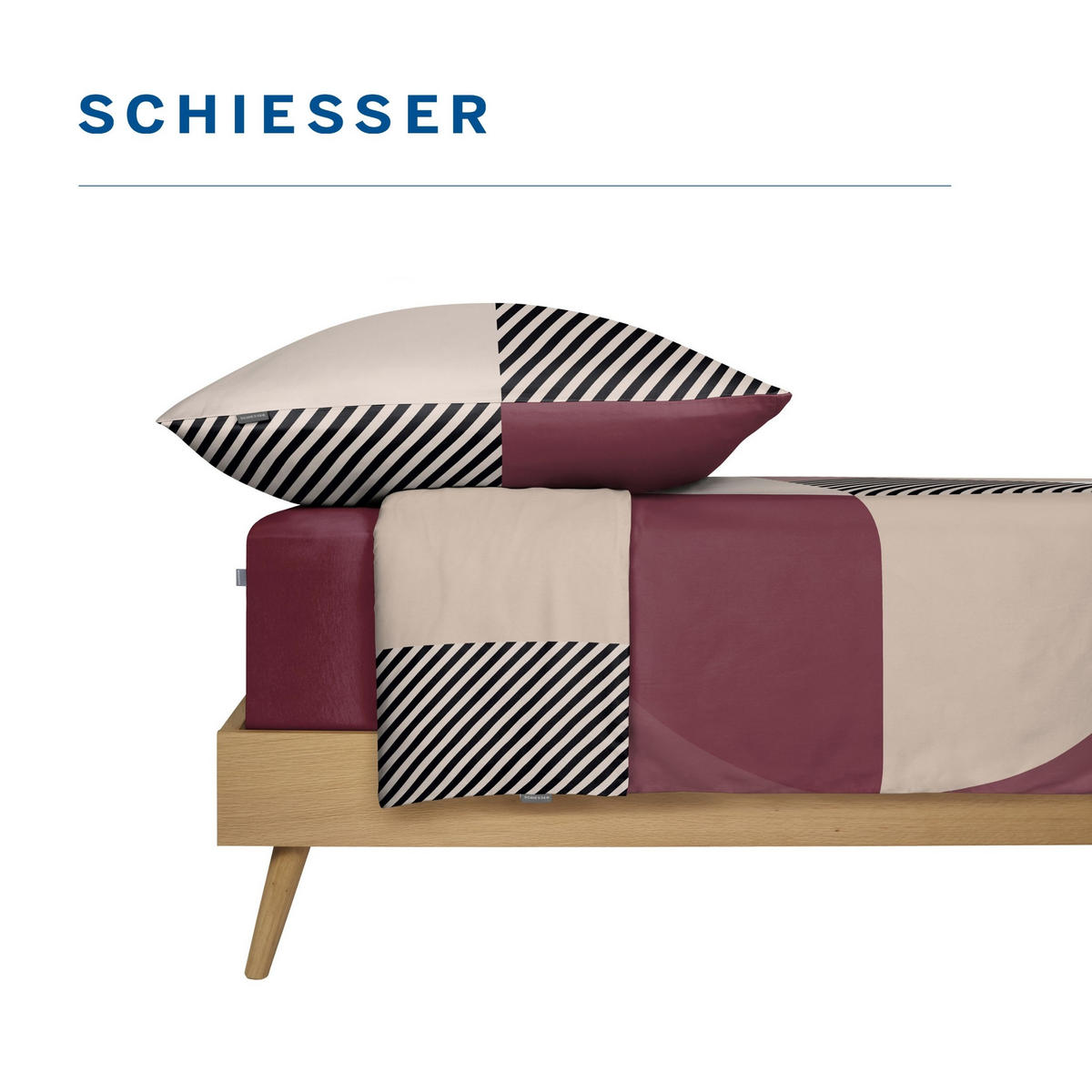 BETTWÄSCHESET Volana - Renforcé - 2-teilig - 135x200 cm - Bordeaux - Bordeaux, Textil (135/200cm) - SCHIESSER