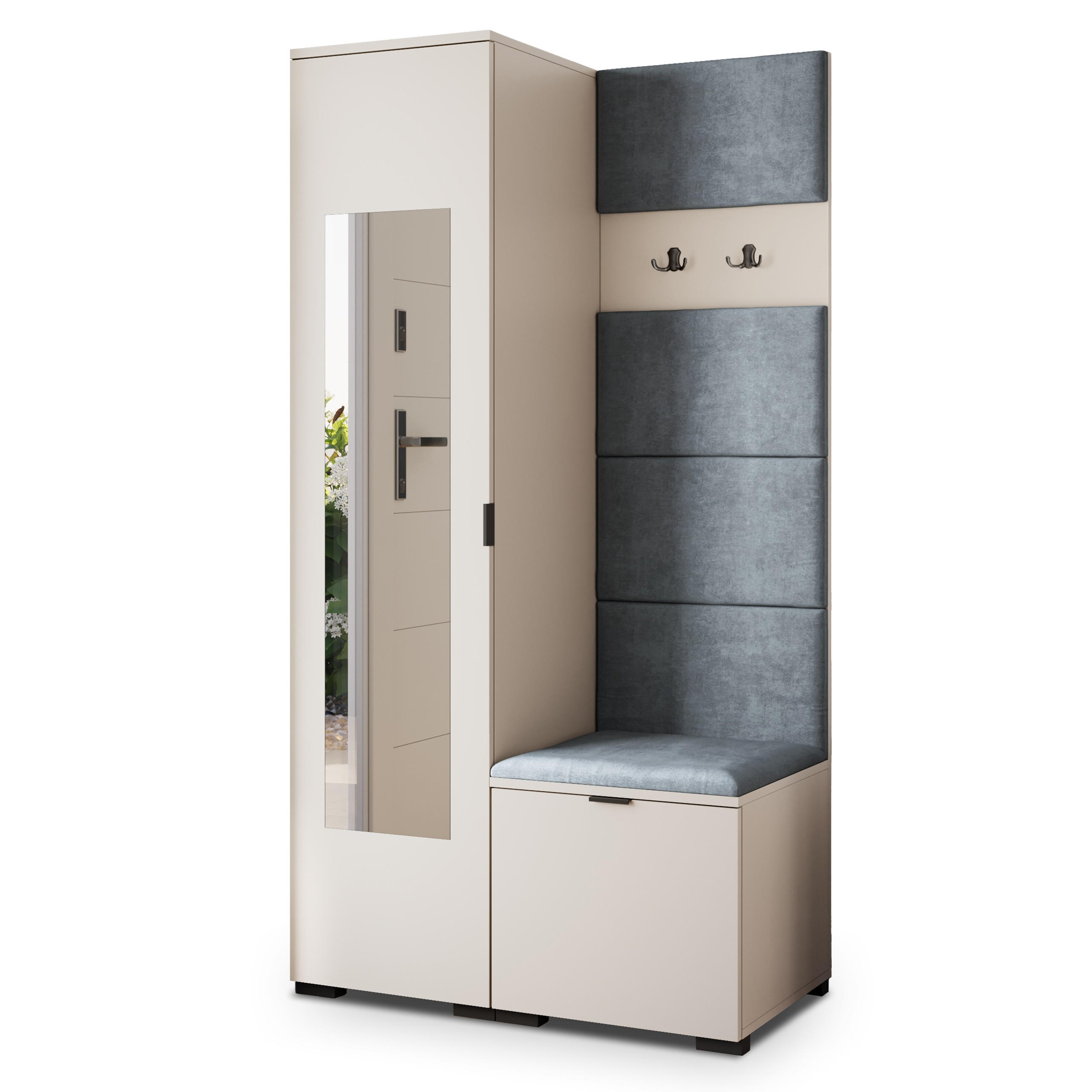 Masseno Garderobenschrank Kaschmir, Grau 95x181x51 cm
