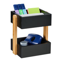 SCHREIBTISCHORGANIZER - Schwarz, Holz/Holzwerkstoff (16.5/22/25cm) - Relaxdays