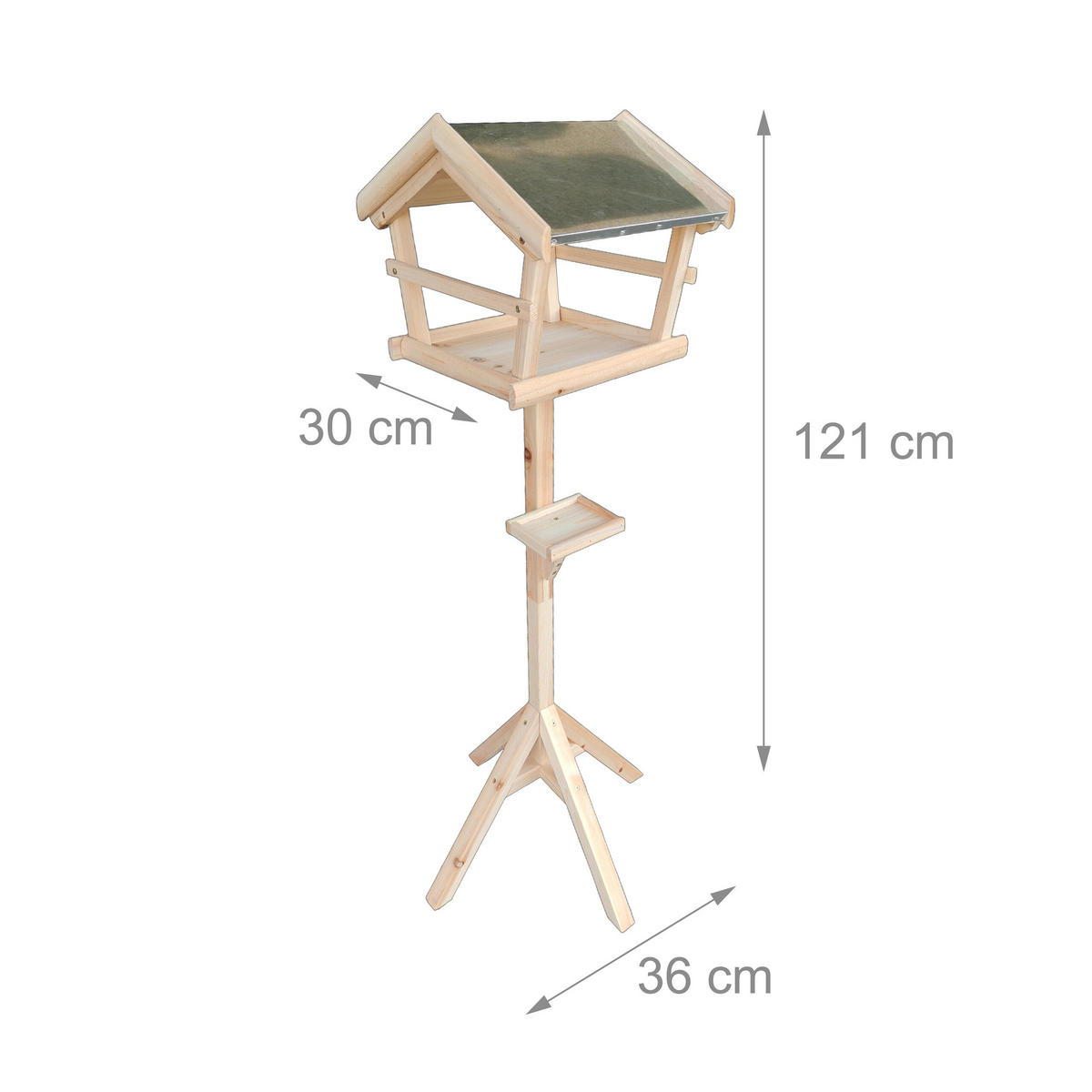 VOGELFUTTERHAUS - Hellbraun, Holz/Metall (36/121/30cm) - Relaxdays